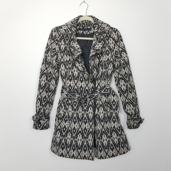Kenneth Cole Jackets & Blazers - Kenneth Cole | Belted Ikat Coat Black and Taupe